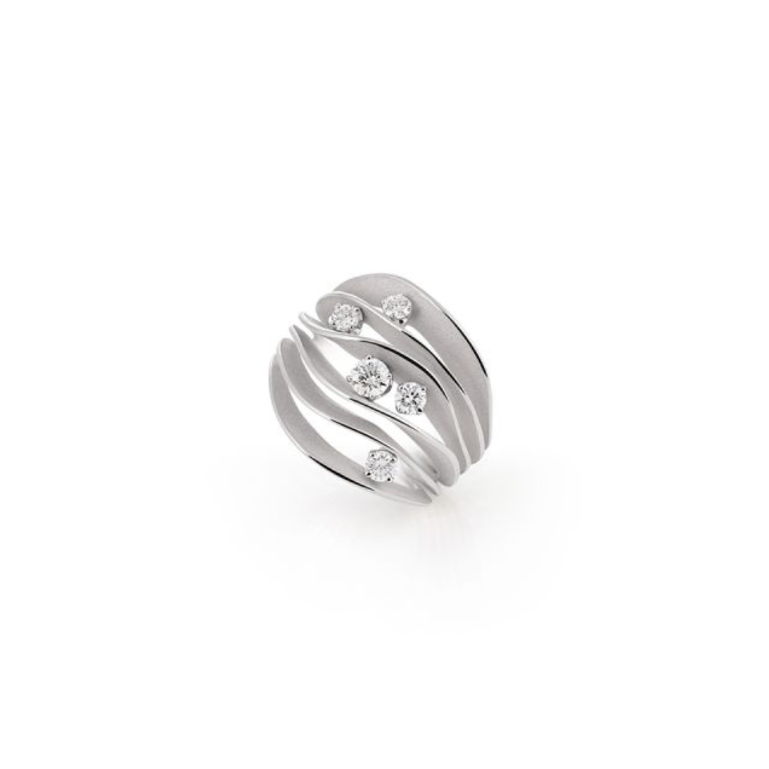 Cammilli Firenze Jewelry - Dune 18K White Ice Gold Diamond Precious Ring | Manfredi Jewels