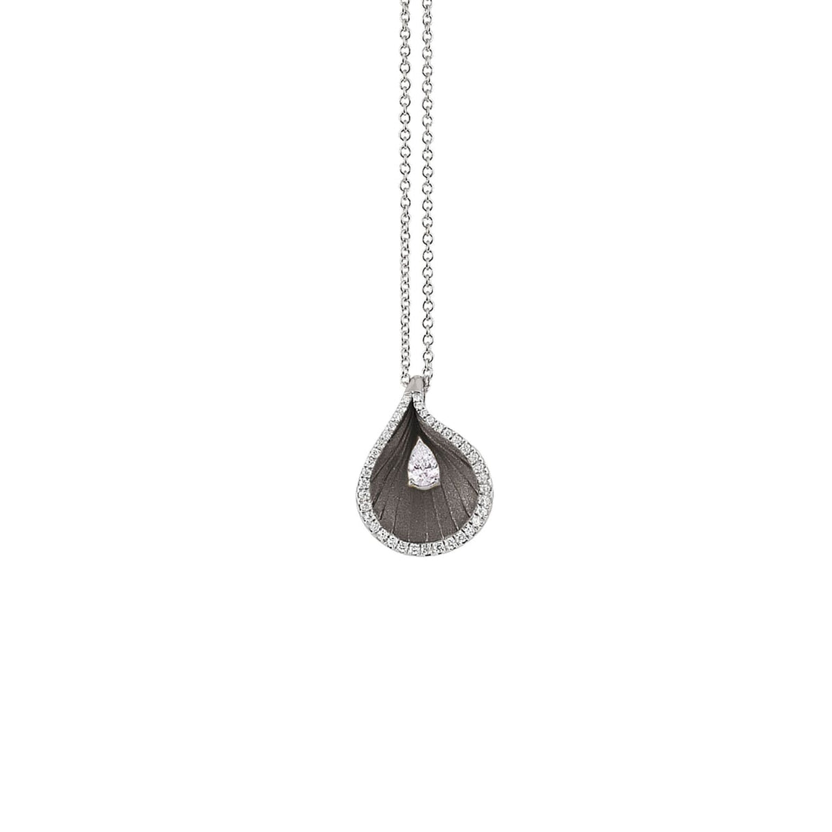 Cammilli Firenze Jewelry - Premiere 18K Black Lava Gold Diamond Pendant Necklace | Manfredi Jewels