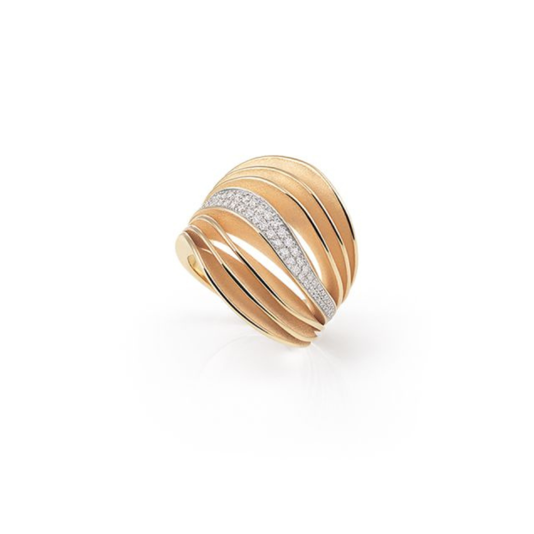 Cammilli Firenze Jewelry - Velaa Pavé 18K Orange Apricot Gold Diamond Ring | Manfredi Jewels