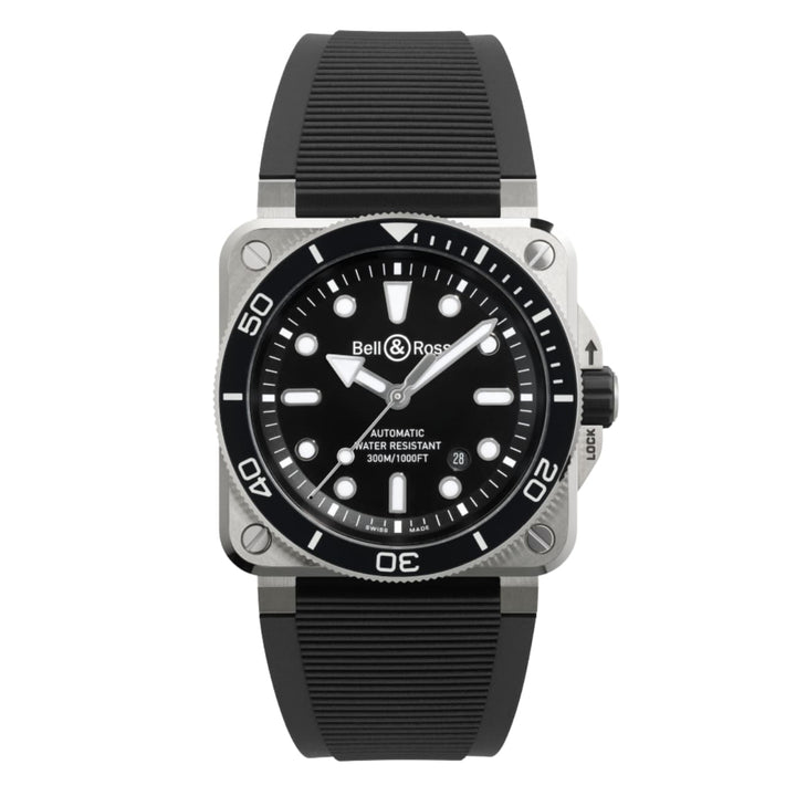 Bell & Ross Watches - INSTRUMENTS - BR 03 DIVER BLACK STEEL | Manfredi Jewels
