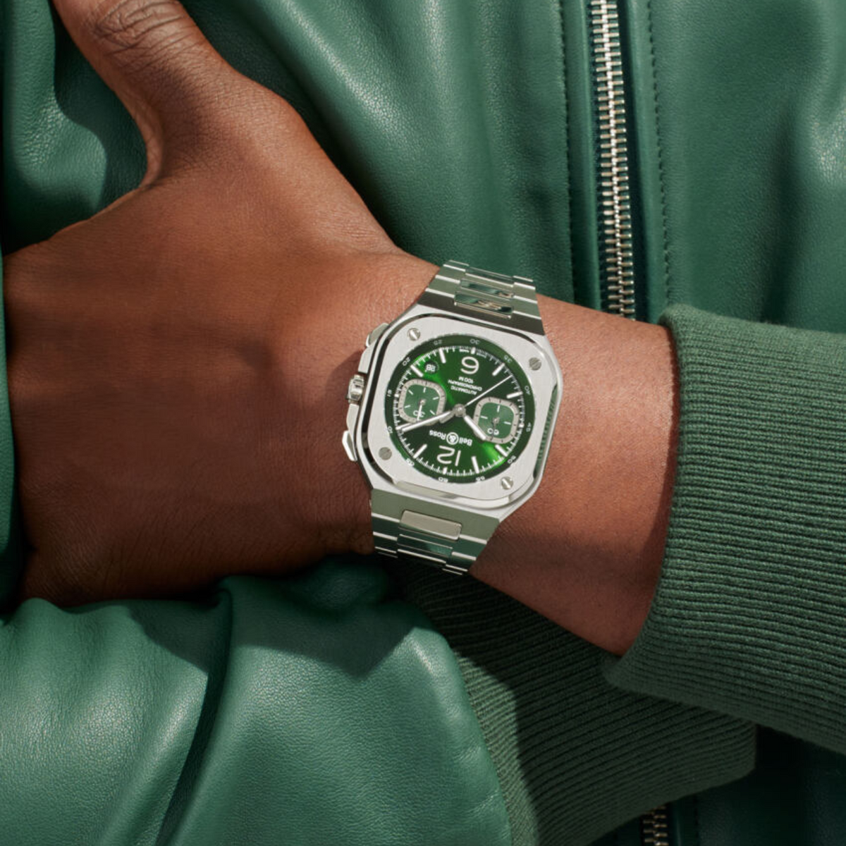 Bell & Ross New Watches - URBAN - BR 05 CHRONO GREEN STEEL | Manfredi Jewels