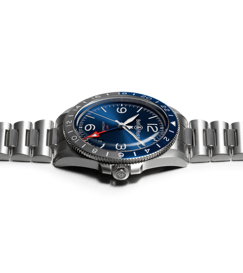Bell & Ross Watches - VINTAGE - BR V2 GMT BLUE | Manfredi Jewels