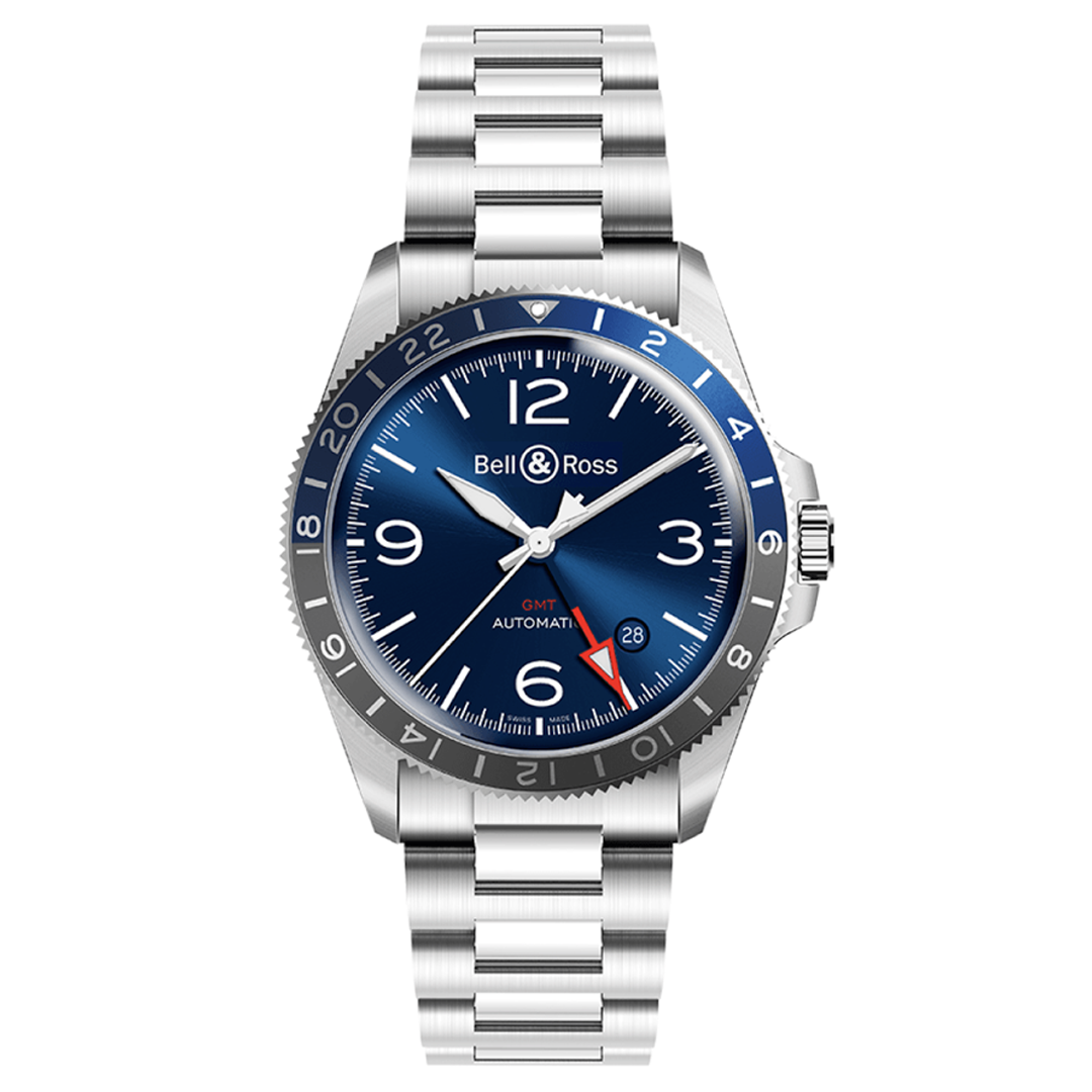 Bell & Ross Watches - VINTAGE - BR V2 GMT BLUE | Manfredi Jewels