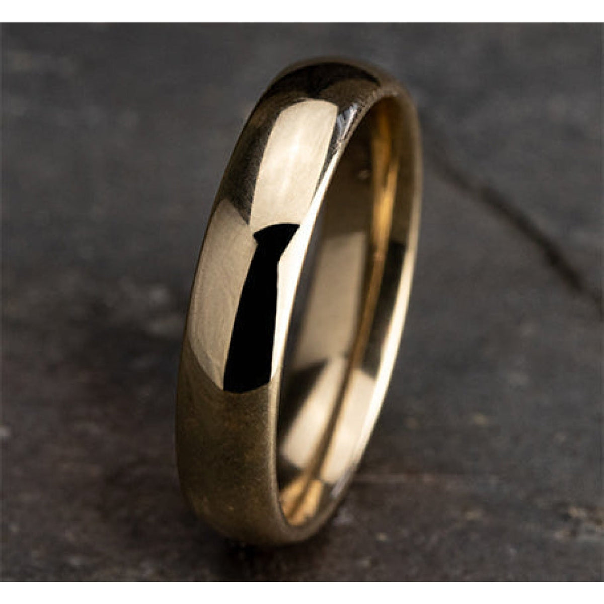 Benchmark Wedding Rings - 18K Yellow Gold Regular Dome Comfort Fit 5.0 Wedding Band Ring | Manfredi Jewels