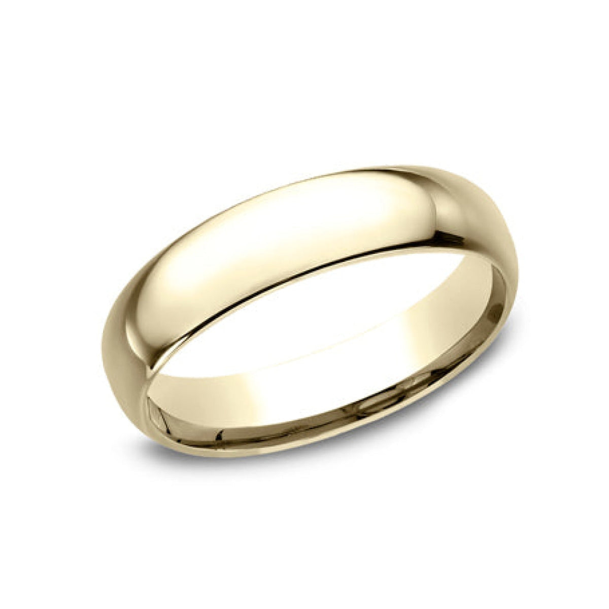 Benchmark Wedding Rings - 18K Yellow Gold Regular Dome Comfort Fit 5.0 Wedding Band Ring | Manfredi Jewels