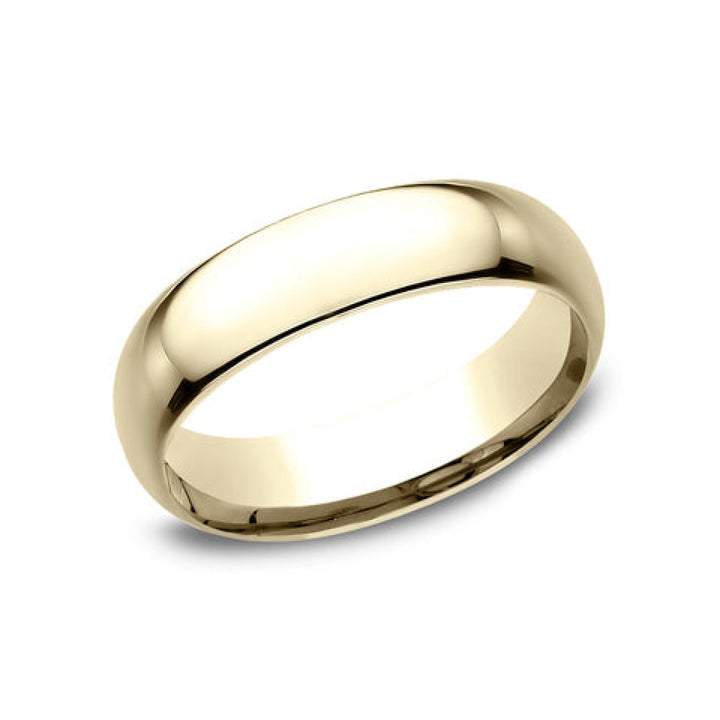 Benchmark Wedding Rings - 18K Yellow Gold Regular Dome Comfort Fit 6.0 Wedding Band Ring | Manfredi Jewels