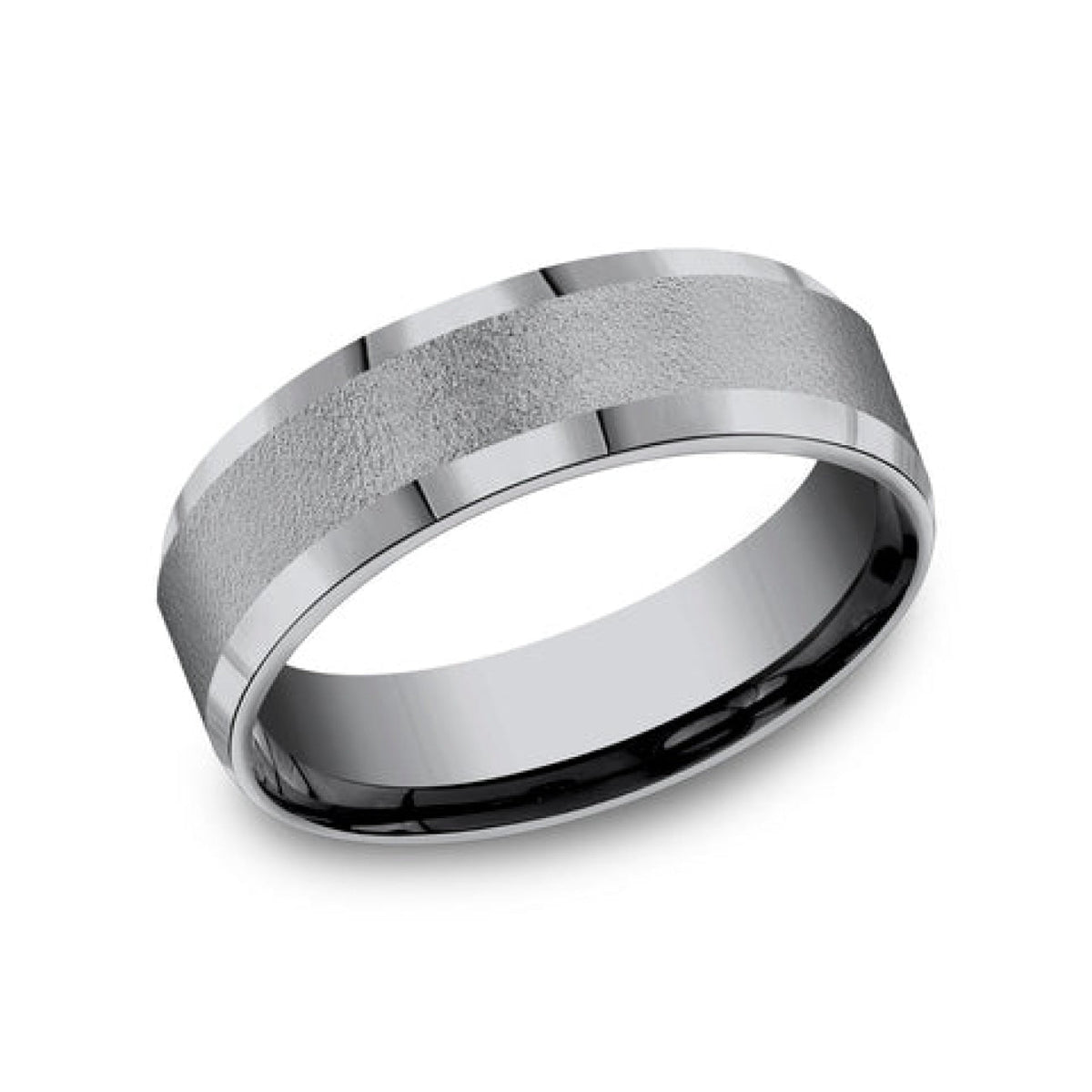 Benchmark Wedding Rings - Alpha Tantalum Comfort Fit 7.0 Wedding Band Ring | Manfredi Jewels