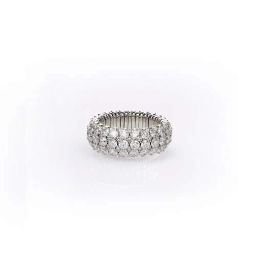 Beny Sofer Jewelry - Stretch 18K White Gold Diamonds Giotto Ring | Manfredi Jewels