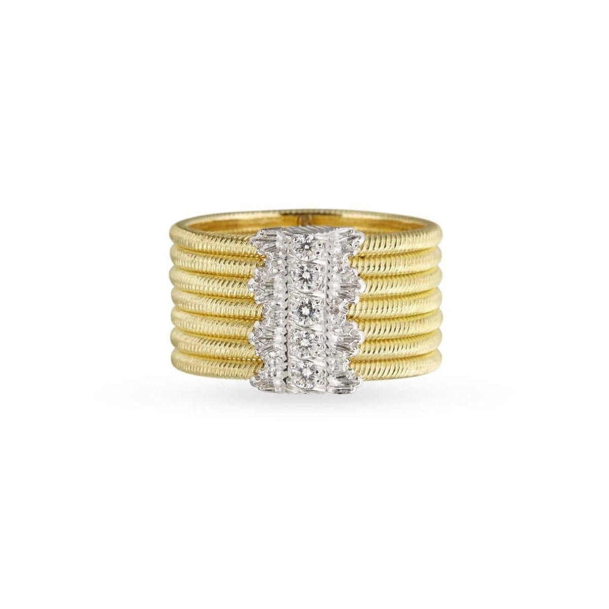 Buccellati Jewelry - Hawaii 18K Yellow & White Gold Diamond Ring | Manfredi Jewels