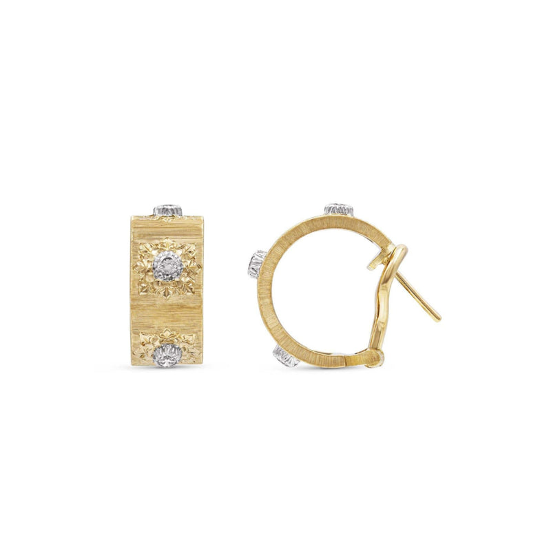 Buccellati Jewelry - Macri Classica 18K Yellow & White Gold Diamond Earrings | Manfredi Jewels