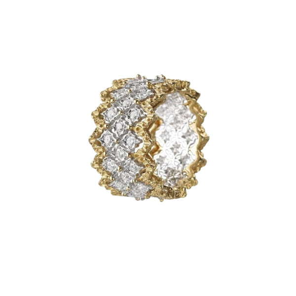 NO RESERVE, BUCCELLATI DIAMOND 'ROMBI ETERNELLE' RING AND UNSIGNED DIAMOND  RING