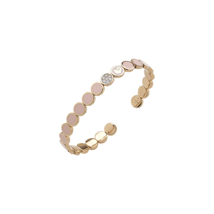 Chantecler Capri Jewelry - Paillettes 18K Rose Gold Pink Enamel Bracelet | Manfredi Jewels