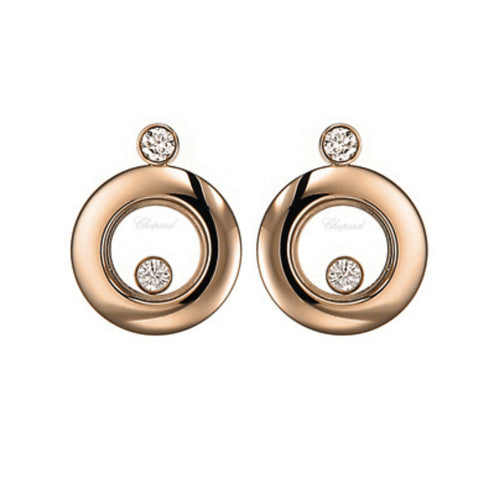 Chopard Jewelry - Happy Diamonds Ethical Rose Gold Earrings | Manfredi Jewels