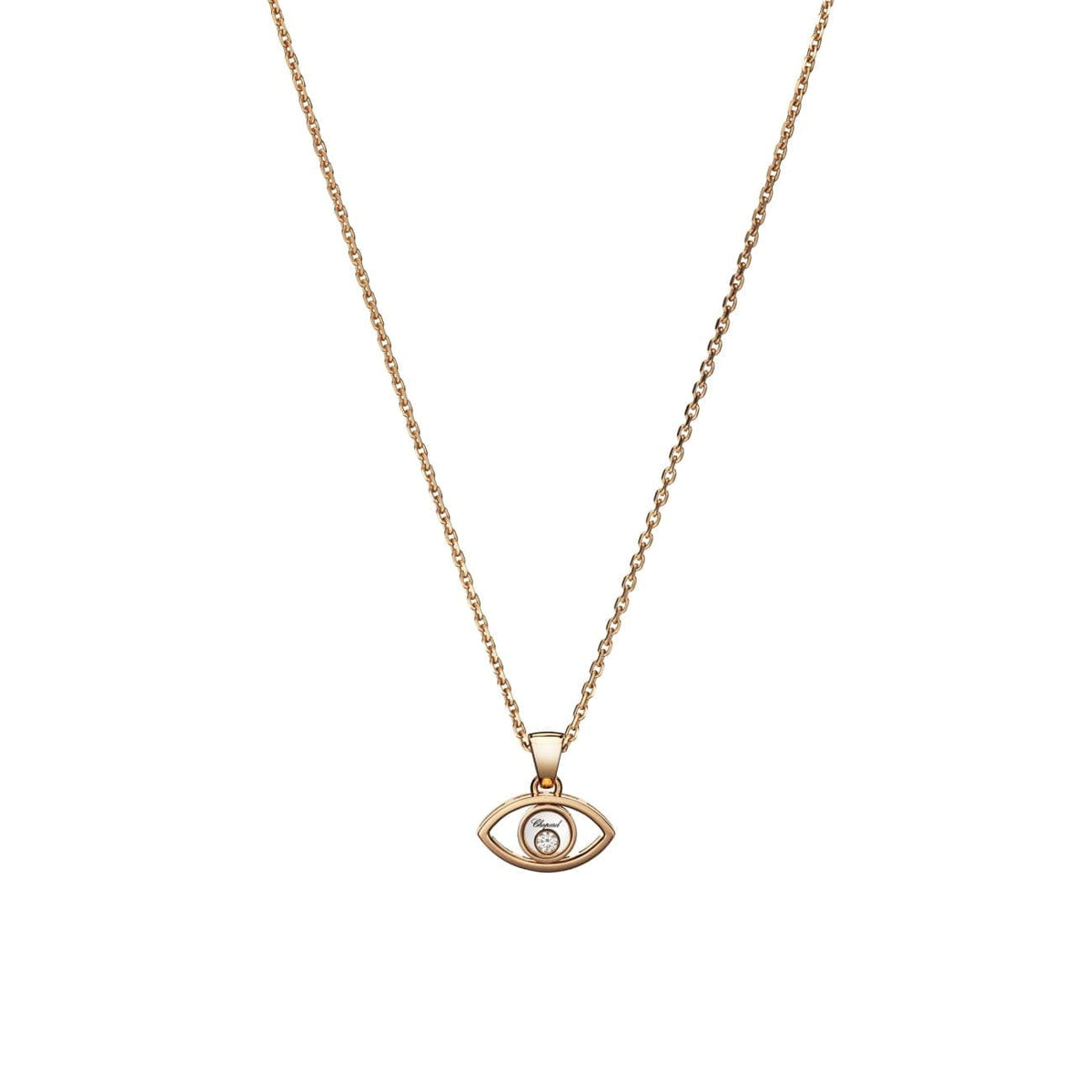 Chopard Jewelry - Happy Diamonds Good Luck Charms Ethical Rose Gold Diamond Pendant Necklace | Manfredi Jewels