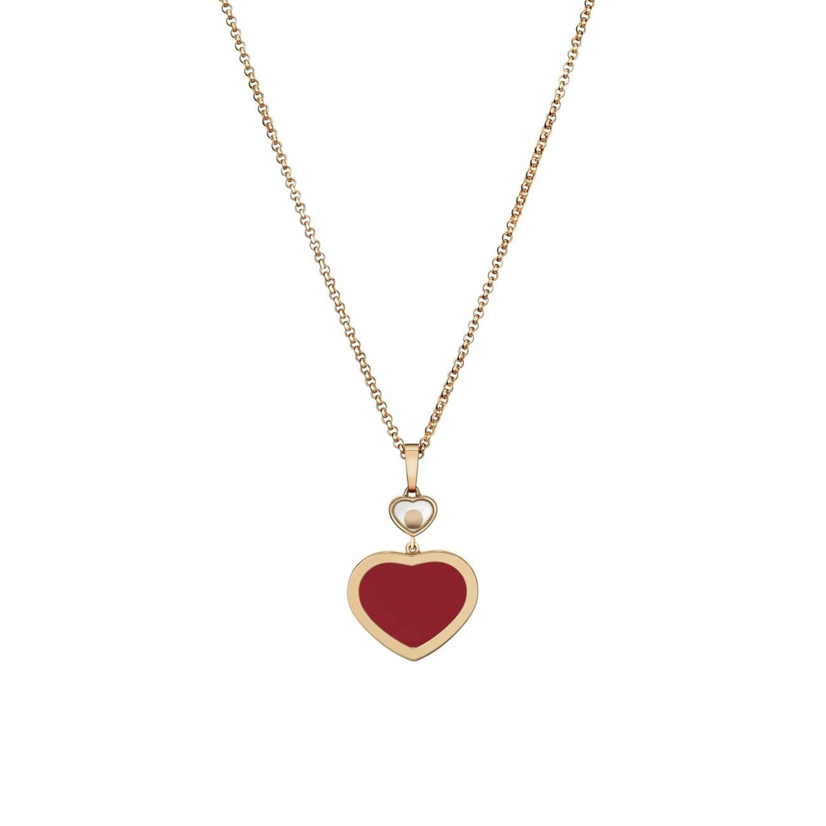 Chopard Jewelry - Happy Hearts Ethical Rose Gold Carnelian & Diamond Pendant Necklace | Manfredi Jewels