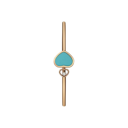 Chopard Jewelry - Happy Hearts Ethical Rose Gold Diamond Turquoise Stone Bangle Bracelet | Manfredi Jewels