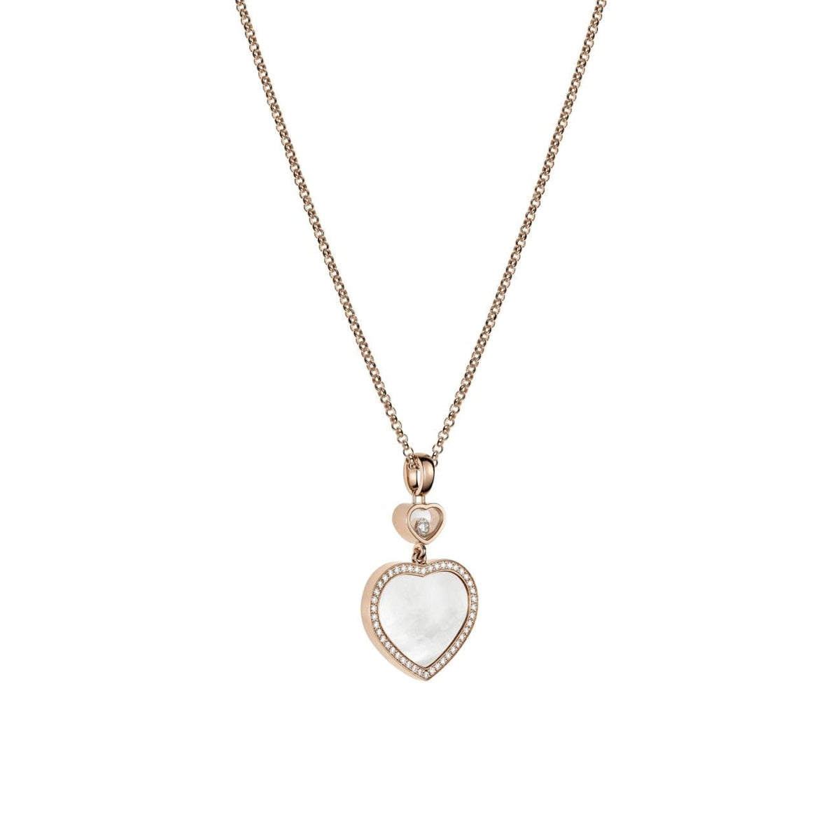 Chopard Jewelry - Happy Hearts Ethical Rose Gold Diamonds Mother of Pearl Pendant Necklace | Manfredi Jewels