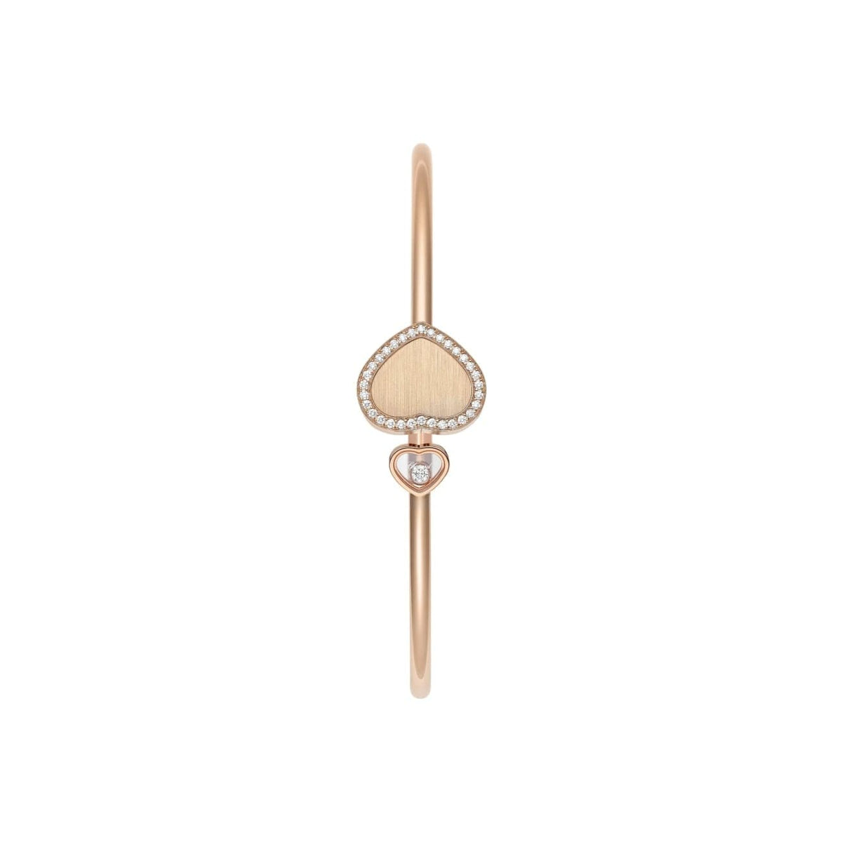 Chopard Jewelry - Happy Hearts Golden Ethical Rose Gold Diamonds Bangle Bracelet Size S | Manfredi Jewels