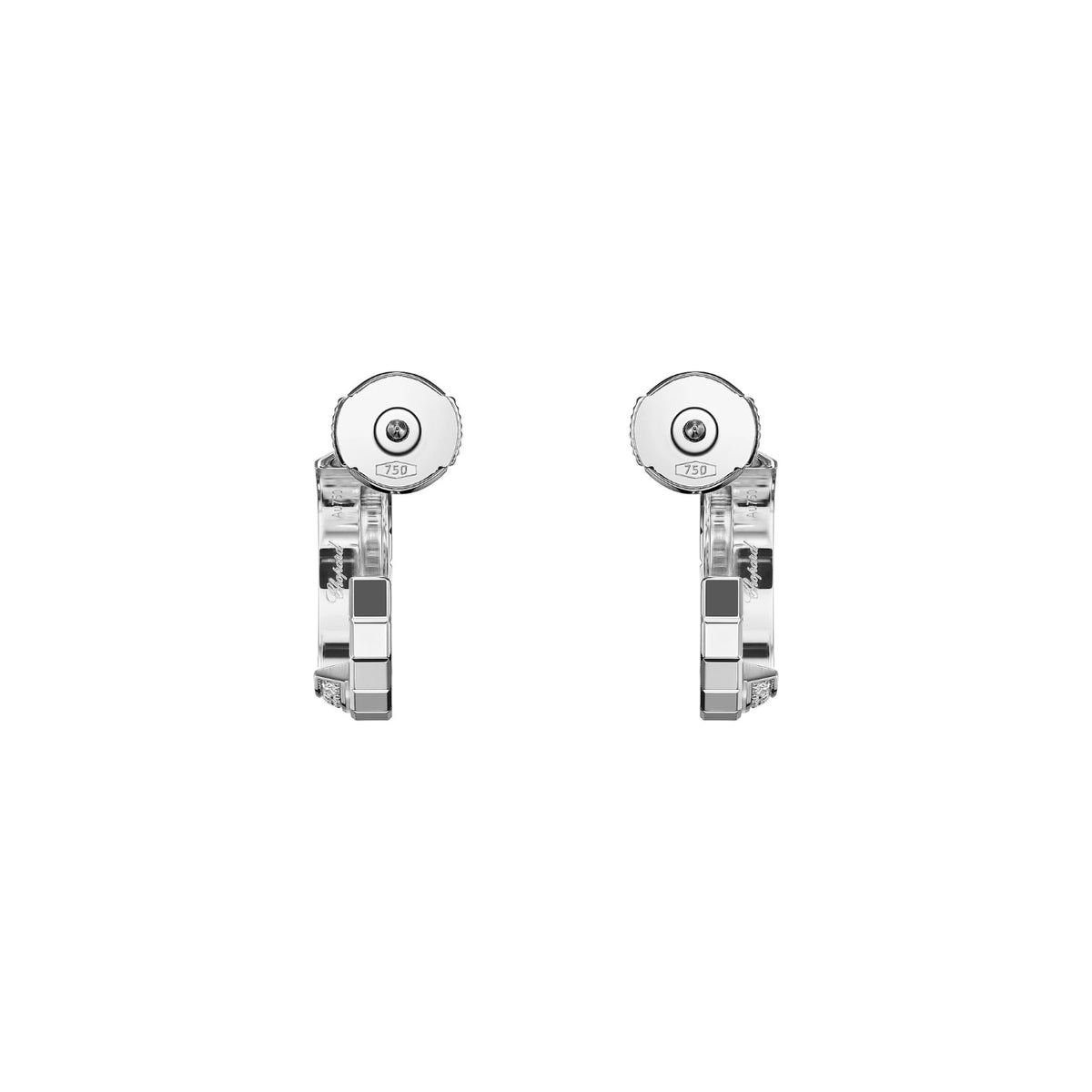 Chopard Jewelry - Ice Cube Ethical White Gold Hoop Earrings | Manfredi Jewels