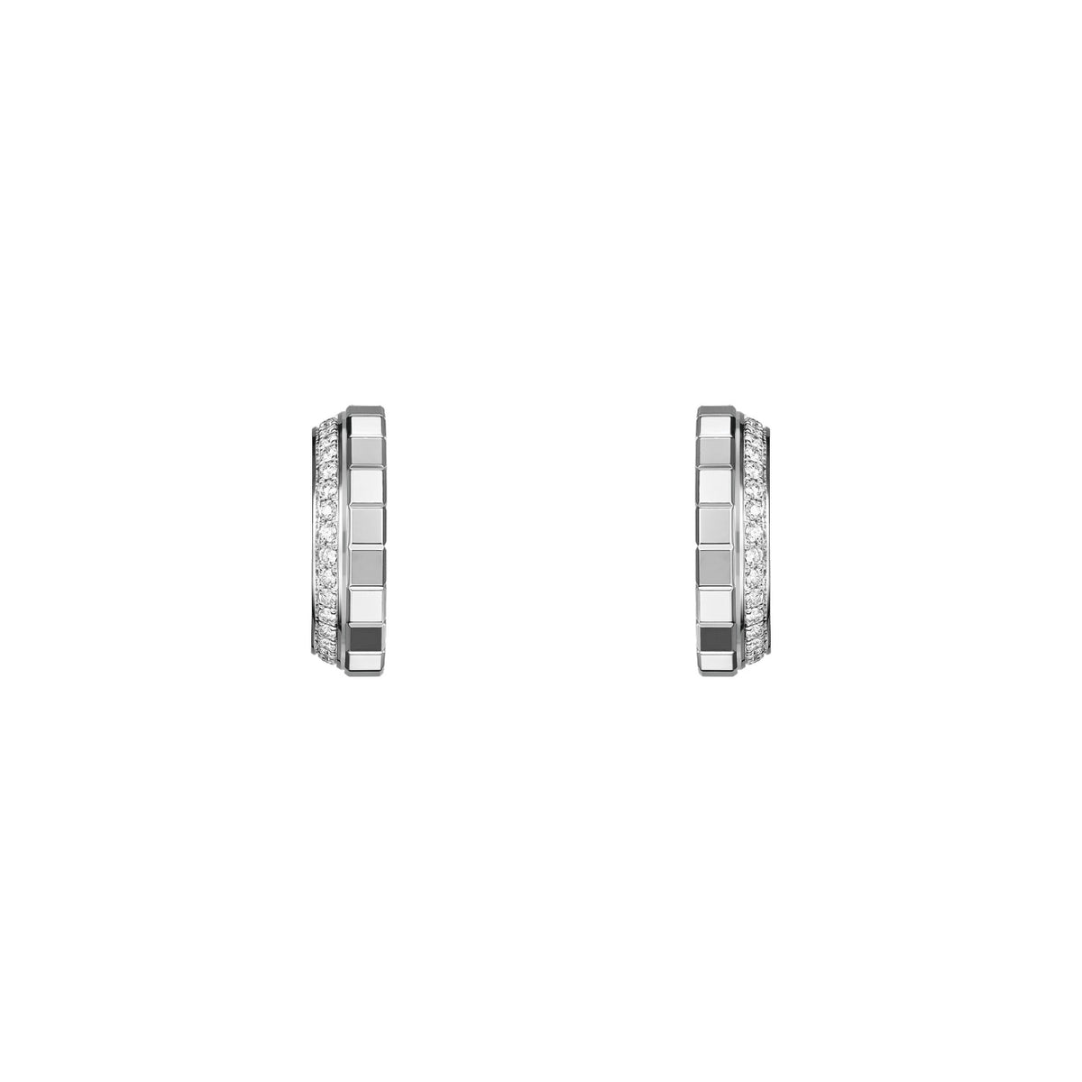 Chopard Jewelry - Ice Cube Ethical White Gold Hoop Earrings | Manfredi Jewels