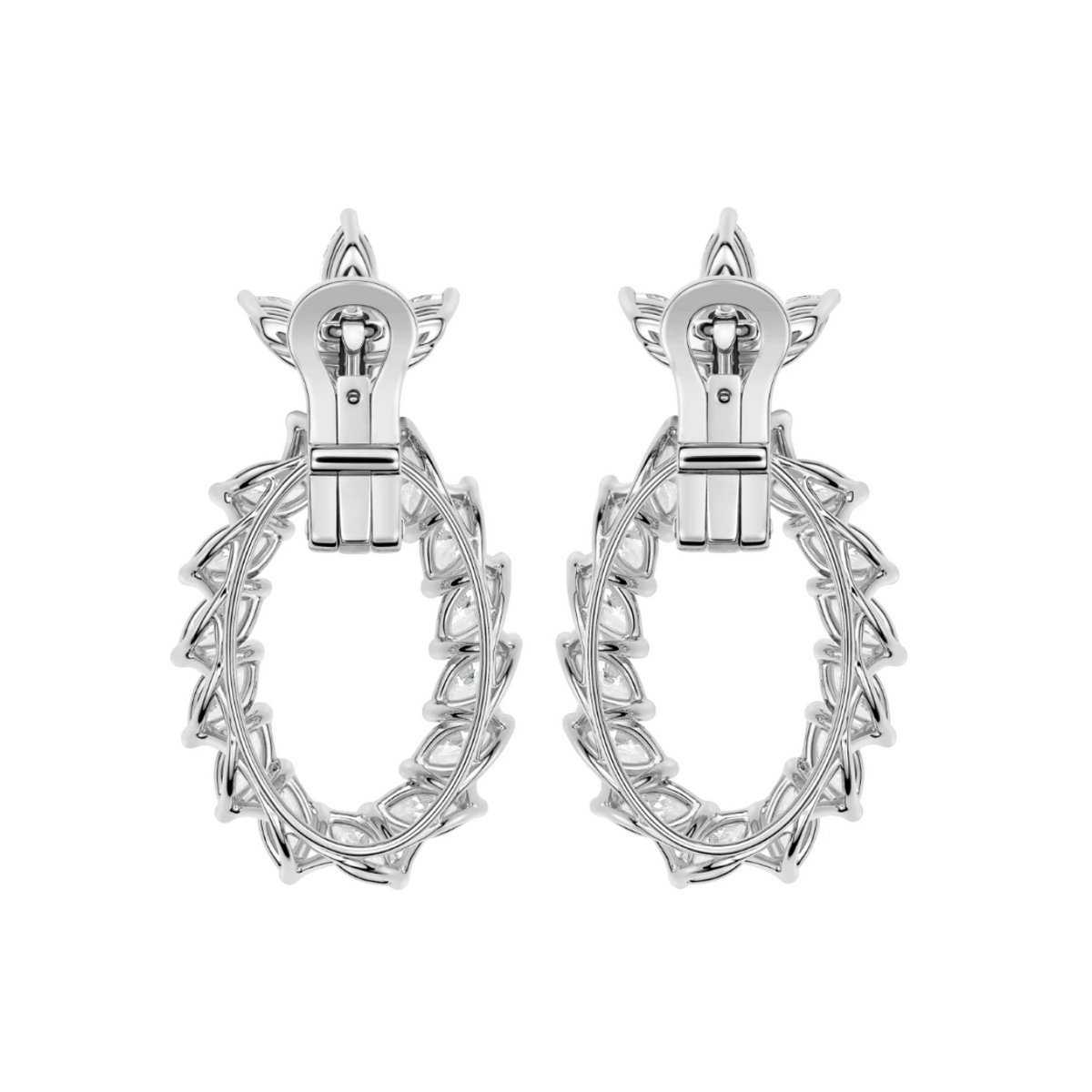 Chopard Jewelry - L’Heure Du Diamant Marquise Ethical White Gold Dangling Diamond Pavé Earrings | Manfredi Jewels