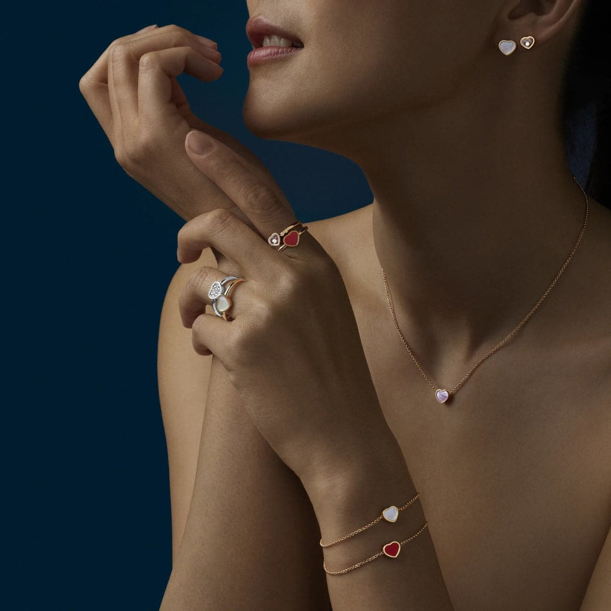 Chopard Jewelry - My Happy Hearts Ethical 18K Rose Gold Mother of Pearl Bracelet | Manfredi Jewels