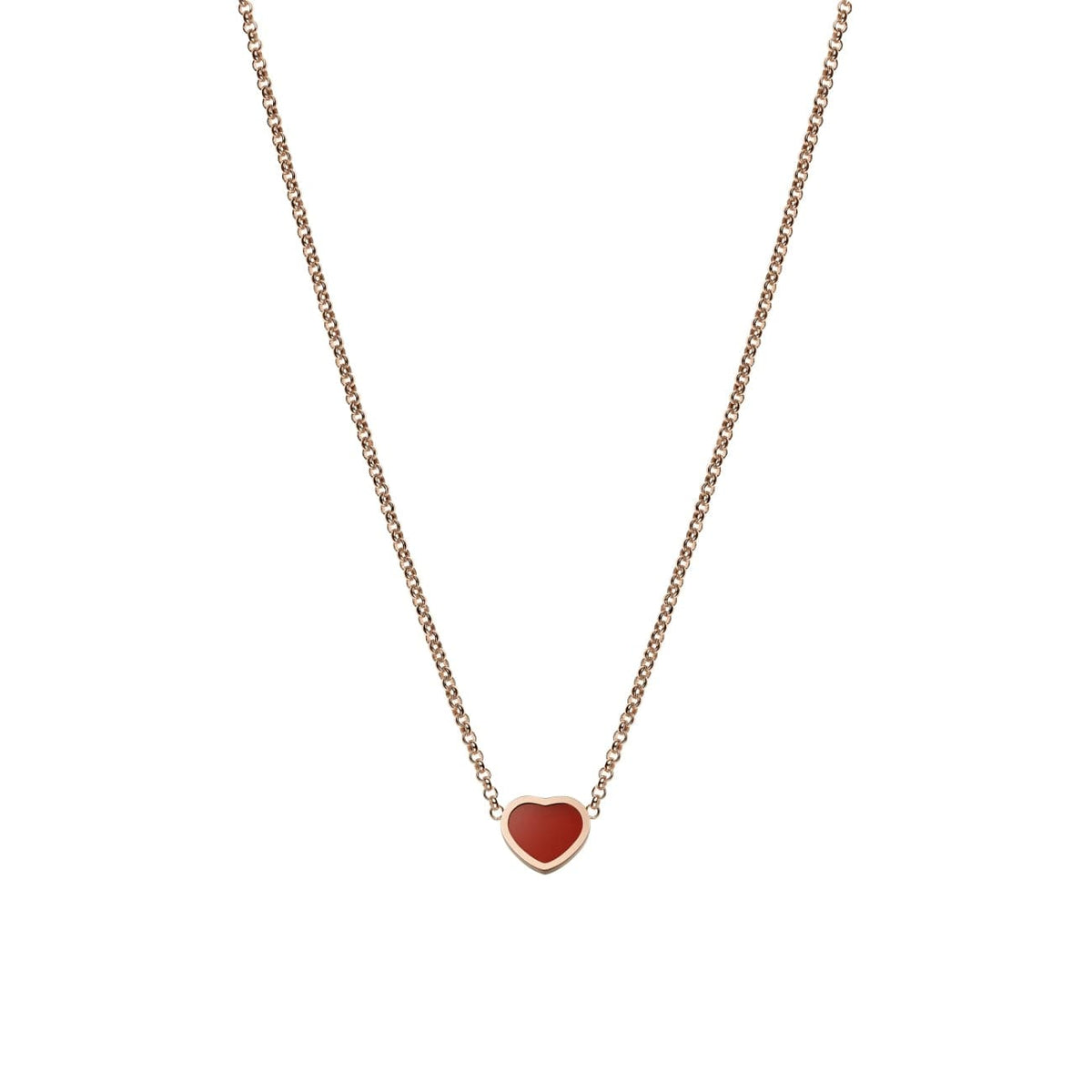 Chopard Jewelry - My Happy Hearts Ethical Rose Gold Carnelian Necklace | Manfredi Jewels