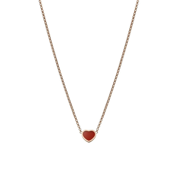 Chopard Jewelry - My Happy Hearts Ethical Rose Gold Carnelian Necklace | Manfredi Jewels