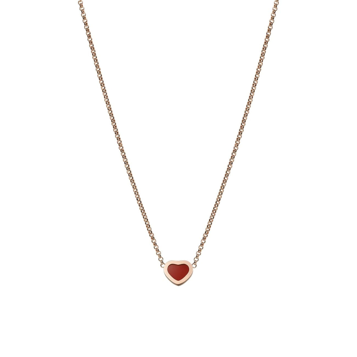 Chopard Jewelry - My Happy Hearts Ethical Rose Gold Carnelian Necklace | Manfredi Jewels