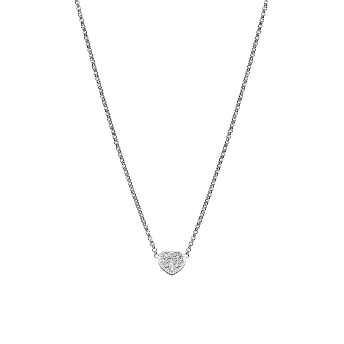 Chopard Jewelry - My Happy Hearts Ethical White Gold Diamond Pavé Necklace | Manfredi Jewels