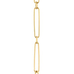 Doves Jewelry - Stretch 18K Yellow Gold Paper Clip Mixed Links Chain Necklace | Manfredi Jewels