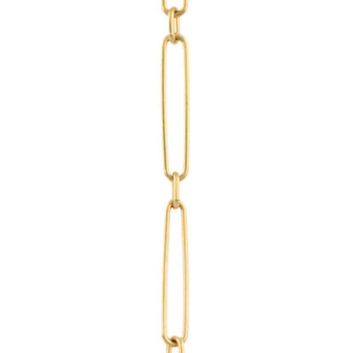 Doves Jewelry - Stretch 18K Yellow Gold Paper Clip Mixed Links Chain Necklace | Manfredi Jewels