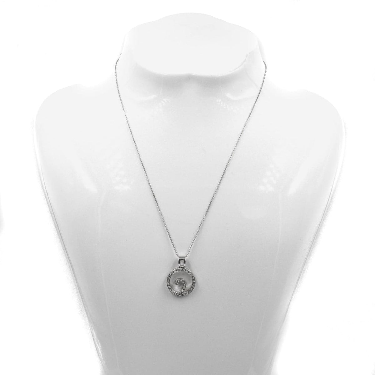 Estate Jewelry Estate Jewelry - 14K White Gold Diamond Circle Pendant | Manfredi Jewels