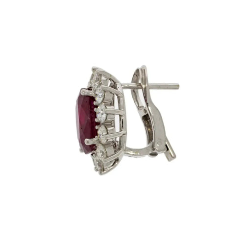 Estate Jewelry - 18K WG Ruby & Diamond Earrings | Manfredi Jewels