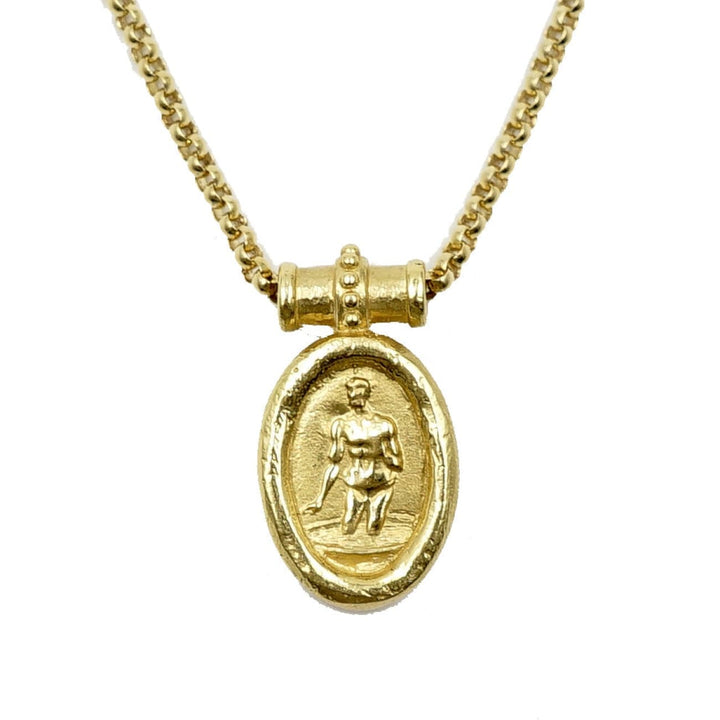 Estate Jewelry Estate Jewelry - 18K Yellow Gold Oval Medallion Pendant Necklace | Manfredi Jewels