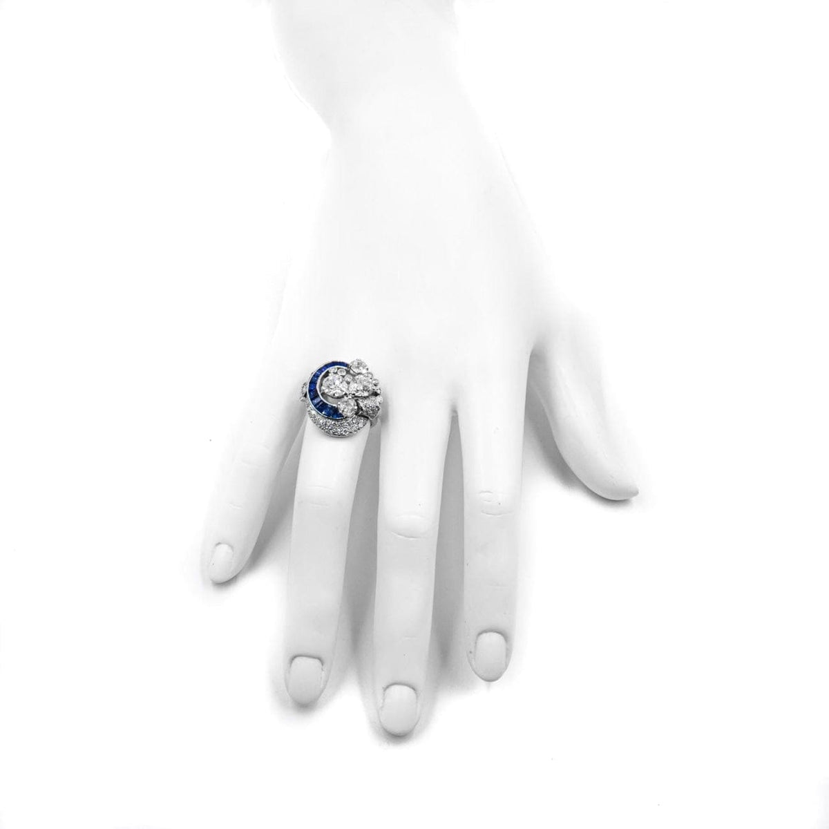 Estate Jewelry Estate Jewelry - Antique Platinum Diamond and Sapphire Ring | Manfredi Jewels