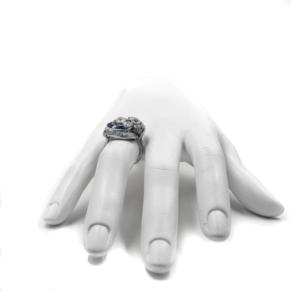 Estate Jewelry Estate Jewelry - Antique Platinum Diamond and Sapphire Ring | Manfredi Jewels