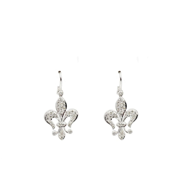 Estate Jewelry Estate Jewelry - Art Nouveau 18K White Gold Diamond Earrings | Manfredi Jewels