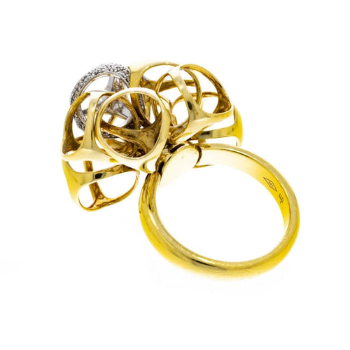 Estate Jewelry - Di Modolo Icona Yellow Gold Diamond Cocktail Ring | Manfredi Jewels