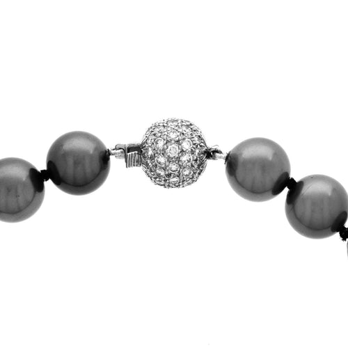 Estate Jewelry - South Sea Pearls Pavé Diamond Necklace | Manfredi Jewels