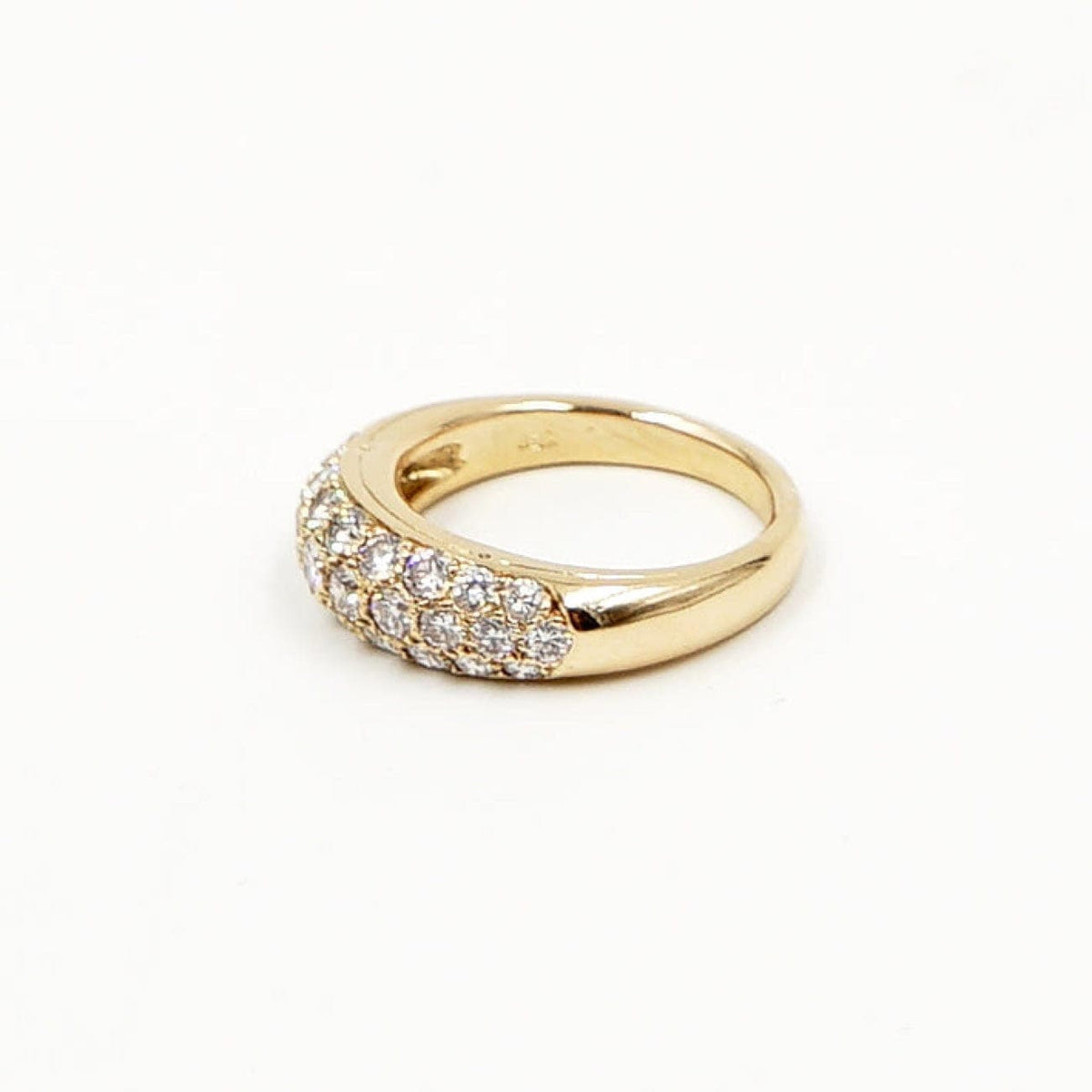 Estate Jewelry Estate Jewelry - Yellow Gold Pavè Diamond Domed Ring | Manfredi Jewels