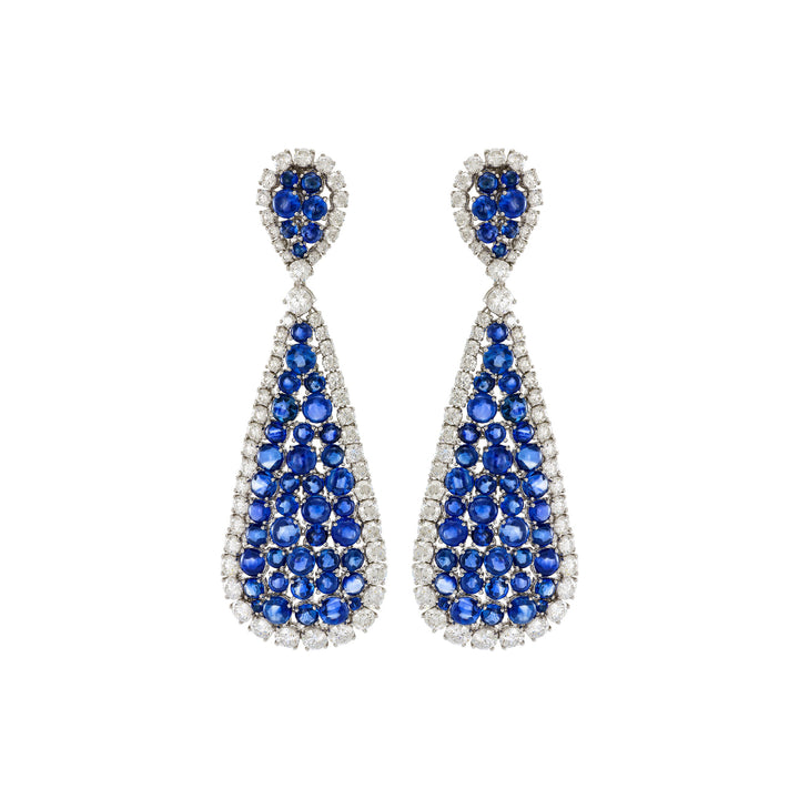 Etho Maria Jewelry - 18kt White Gold Blue Sapphire and Diamond Earrings | Manfredi Jewels