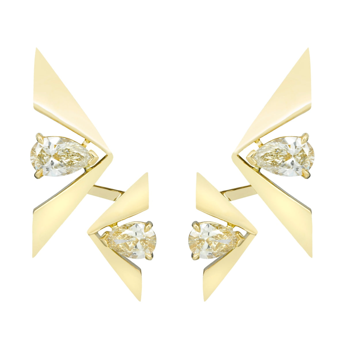 Etho Maria Jewelry - Penna 18K Yellow Gold Brown Diamond Earrings | Manfredi Jewels