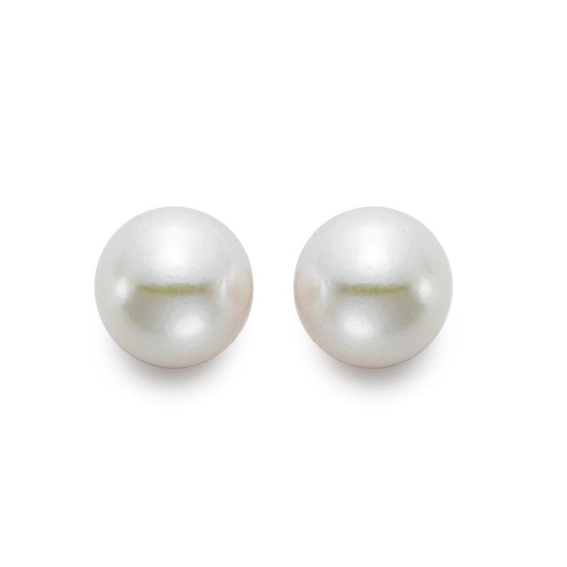 Mastoloni Jewelry - Akoya Pearl 18K Yellow Gold Stud 8mm White A Stud Earrings | Manfredi Jewels