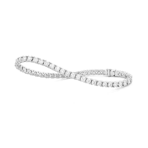 Facet Barcelona Jewelry - Tennis 14K White Gold 7 ct Diamond Riviere Bracelet | Manfredi Jewels