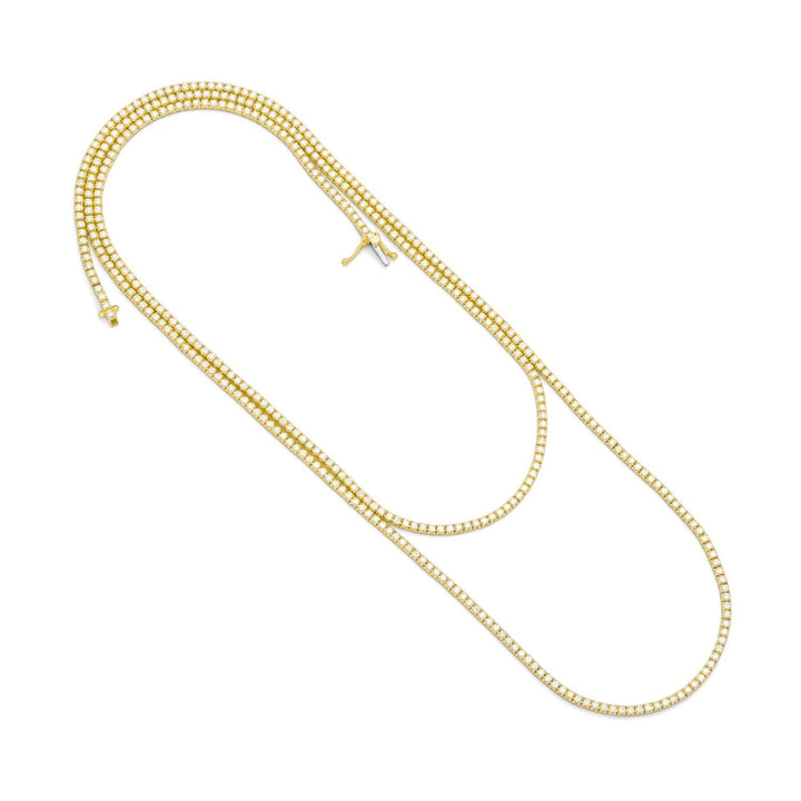 Facet Barcelona Jewelry - Tennis 14K Yellow Gold 36 Inches Eternity 7.5 ct Diamond Necklace | Manfredi Jewels