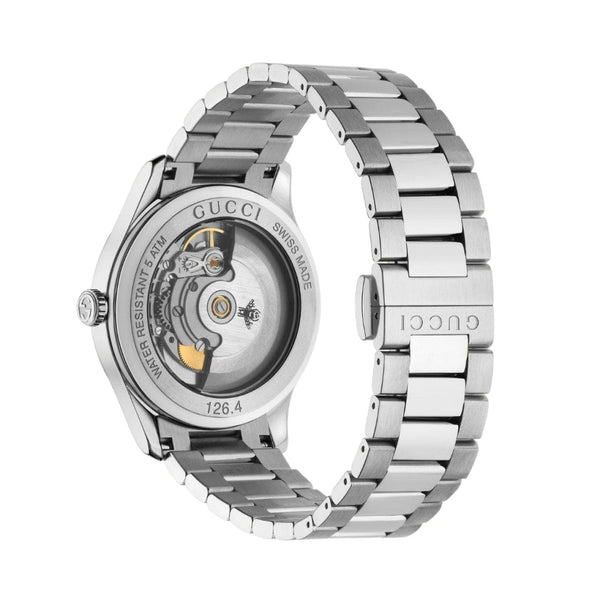 Gucci 133.3 Watch Quartz 37mm Mens Silver Dial Swiss Made