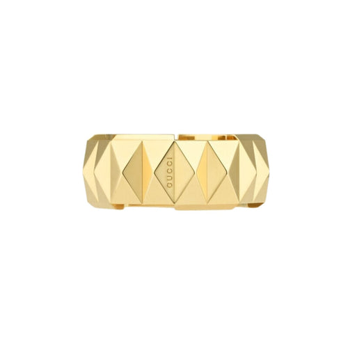 Gucci Jewelry - Link To Love 18K Yellow Gold Large Studded Ring | Manfredi Jewels