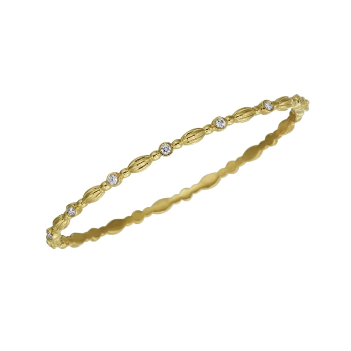 Gumuchian Jewelry - Gumuchian 18k Yellow Gold Nutmeg Diamond Bangle | Manfredi Jewels