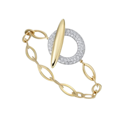 Gumuchian Jewelry - Anitia G 18K Yellow and White Gold Toggle Diamond Bracelet | Manfredi Jewels
